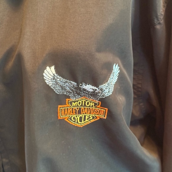Cumberland Bay Mens Windbreaker with Harley Davidson Emblem Size XL Black - Picture 3 of 16